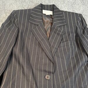 Talbots Collection Pinstripe Blazer Size 4 Black & White Career Office Jacket